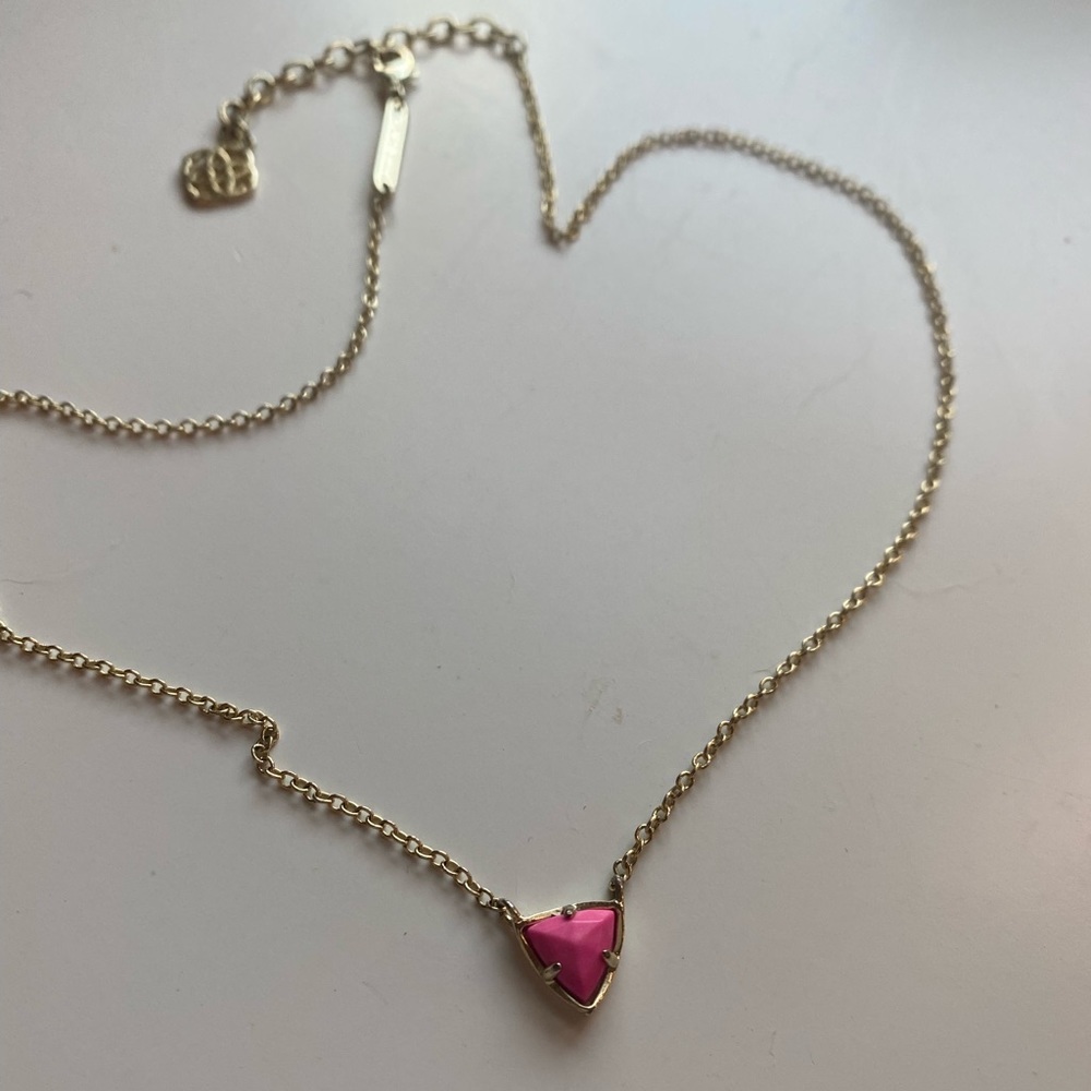 Kendra Scott Small Pendant Necklace Pink & Gold